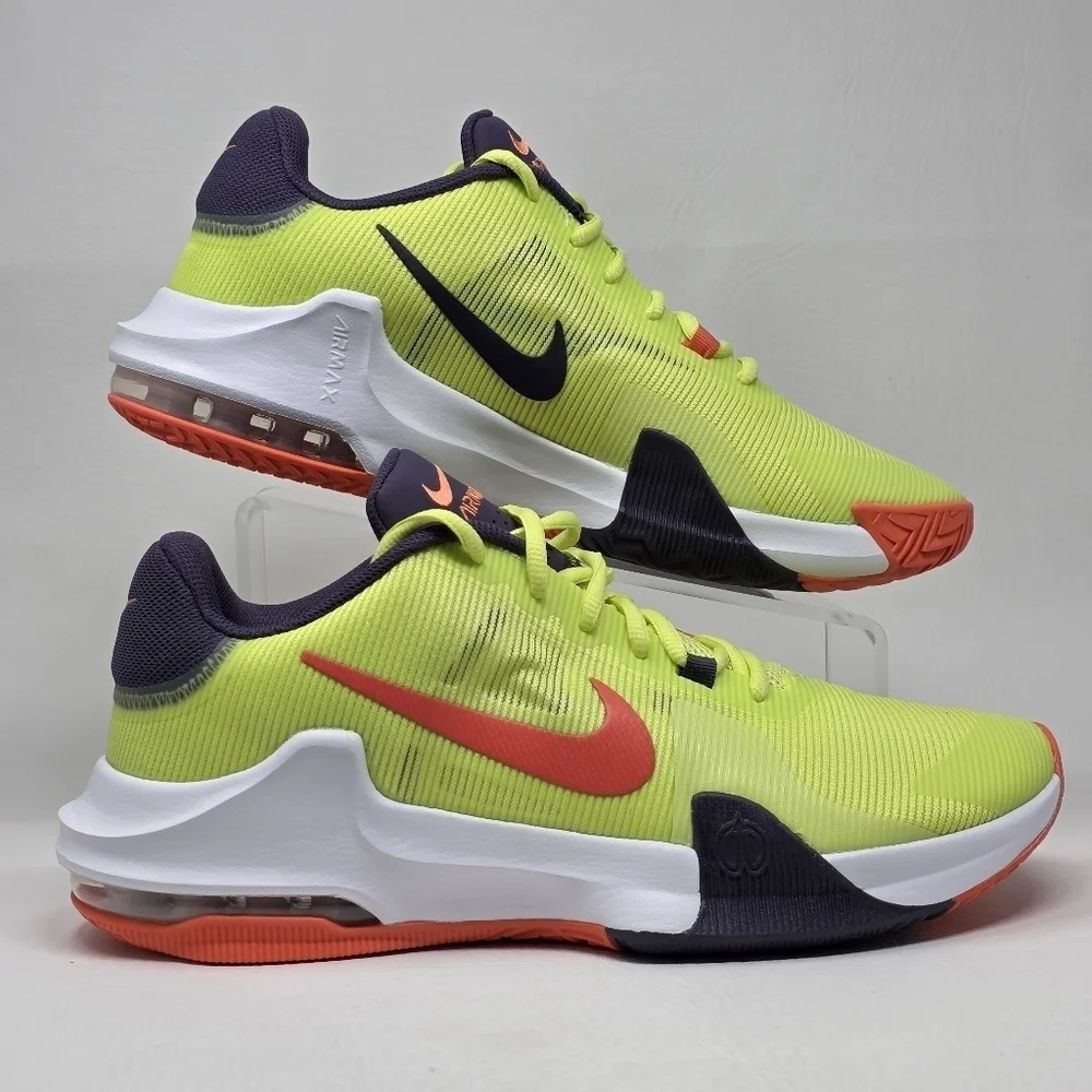 Nike Impact 4 Light Lemon Twist White Men's Size 10.5 Sneakers DM1124-700 New